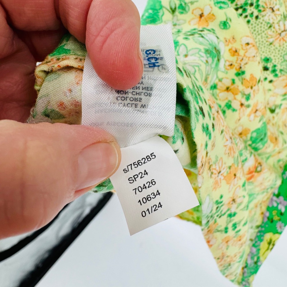 LOFT Mixed Floral Patchwork Button Down Top Size … - image 5